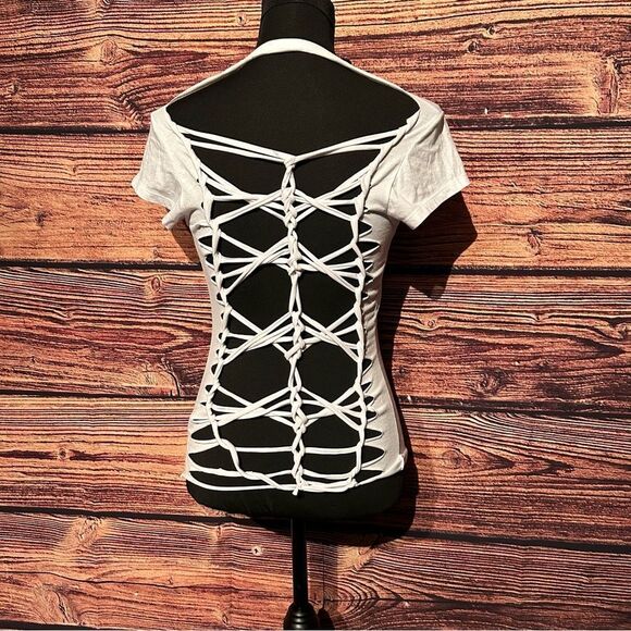 Disney Mickey Mouse Women's Small White Shirt Top Blouse Customized Open Back - Picture 2 of 3